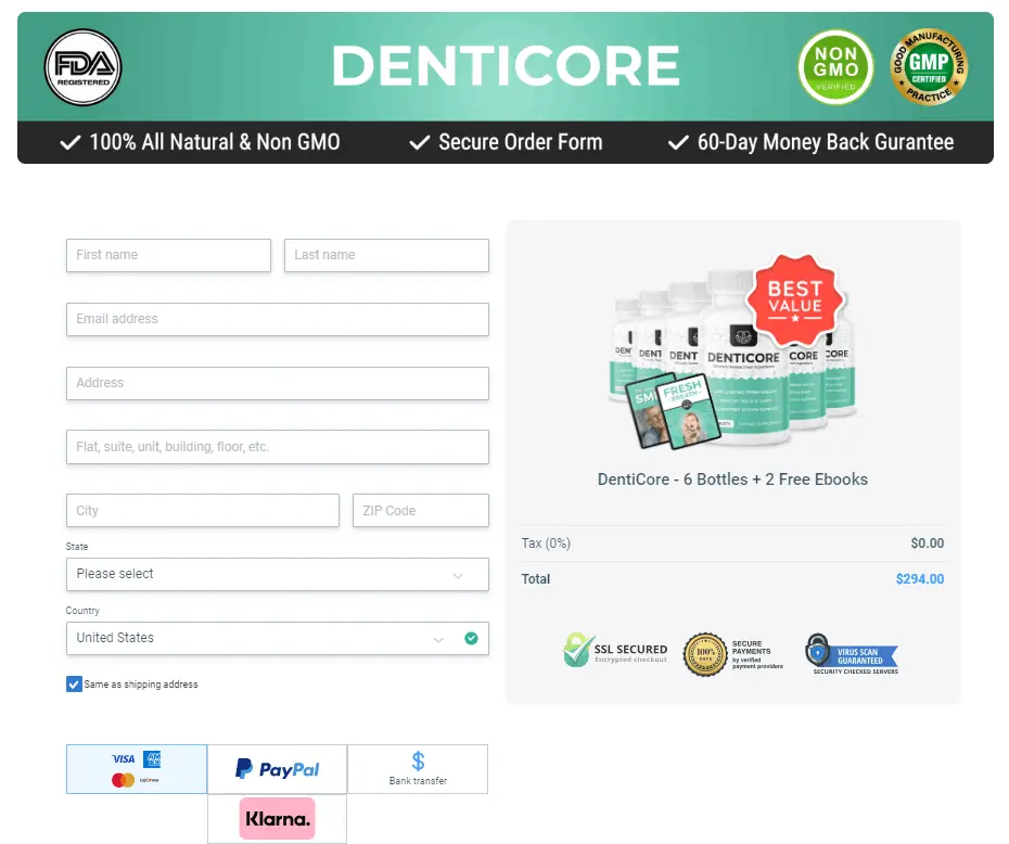 DentiCore Order Form